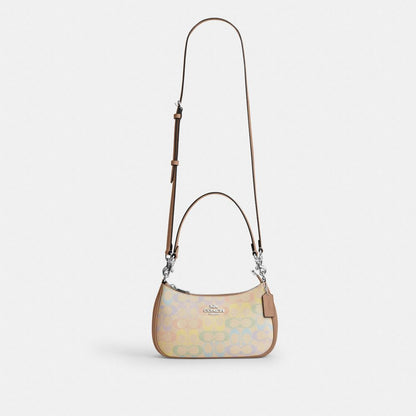 Coach Teri Shoulder Bag In Rainbow Signature Canvas Silver Sand Multi