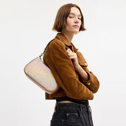 Coach Teri Shoulder Bag In Rainbow Signature Canvas Silver Sand Multi