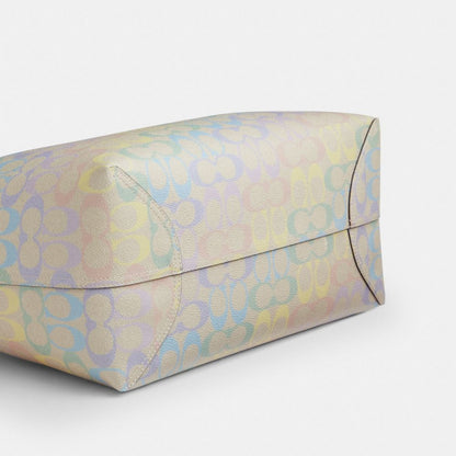 Coach City Tote Bag In Rainbow Signature Canvas Silver