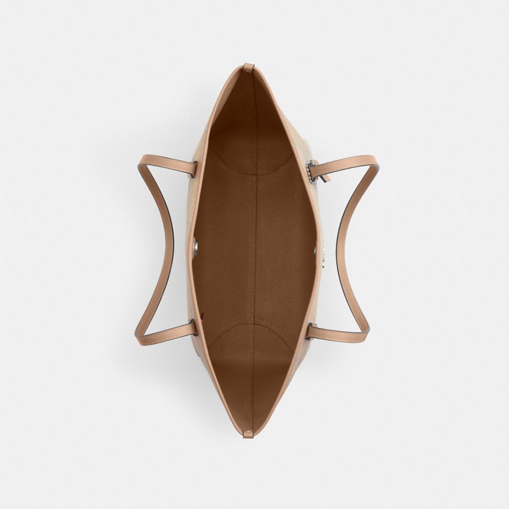 Coach City Tote Bag In Rainbow Signature Canvas Silver