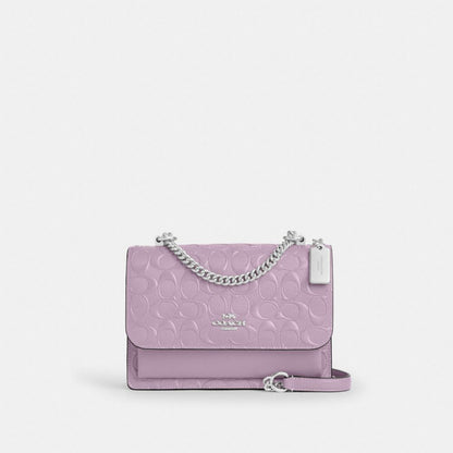 Coach Klare Crossbody Bag In Signature Leather Silver Light Violet