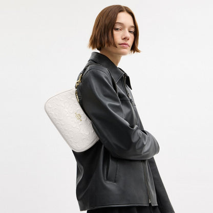 Coach Teri Shoulder Bag In Signature Leather With Heart Charm Gold Chalk