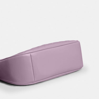 Coach Teri Shoulder Bag In Signature Leather With Heart Charm Silver Light Violet