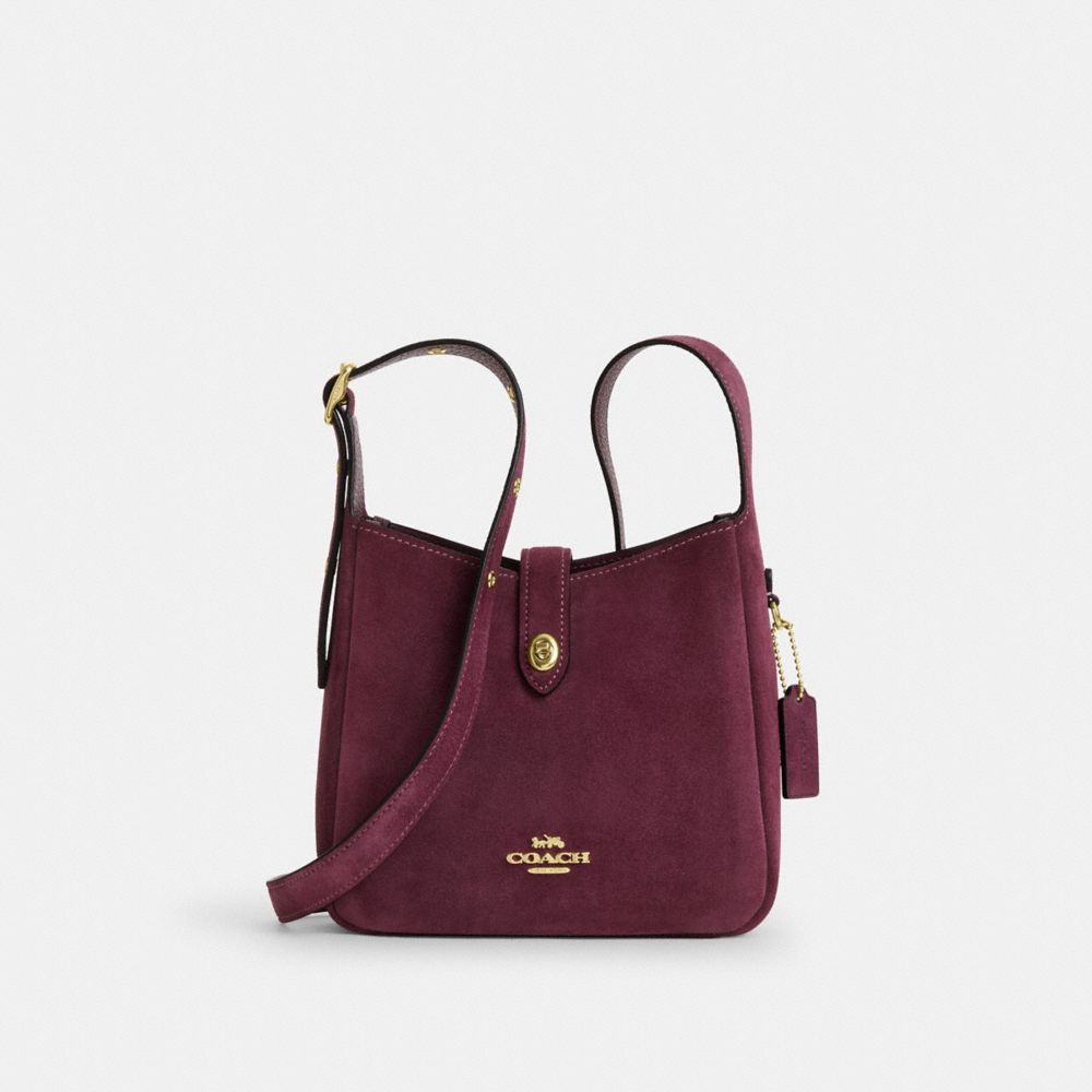 Coach Hadley Mini Crossbody Bag Gold Maroon