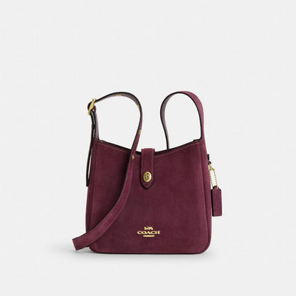 Coach Hadley Mini Crossbody Bag Gold Maroon