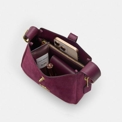 Coach Hadley Mini Crossbody Bag Gold Maroon