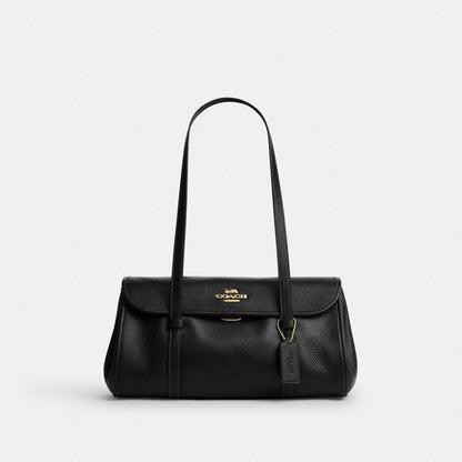 Coach Bridget Flap Shoulder Bag Gold Black