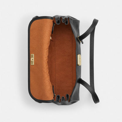 Coach Bridget Flap Shoulder Bag Gold Black