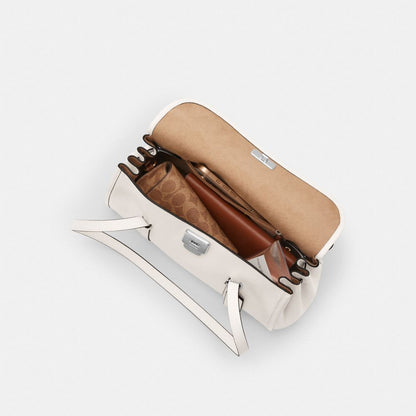 Coach Bridget Flap Shoulder Bag Silver