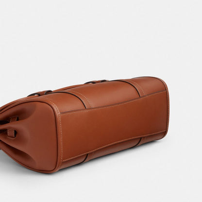 Coach Bridget Flap Shoulder Bag Gold Tan