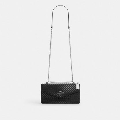 Coach Klare Envelope Crossbody Bag With Rivets Silver Black