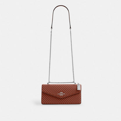 Coach Klare Envelope Crossbody Bag With Rivets Silver Pecan