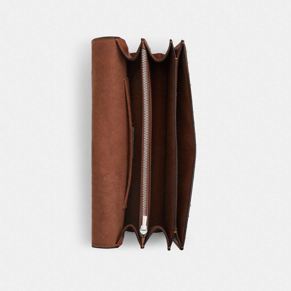 Coach Klare Envelope Crossbody Bag With Rivets Silver Pecan