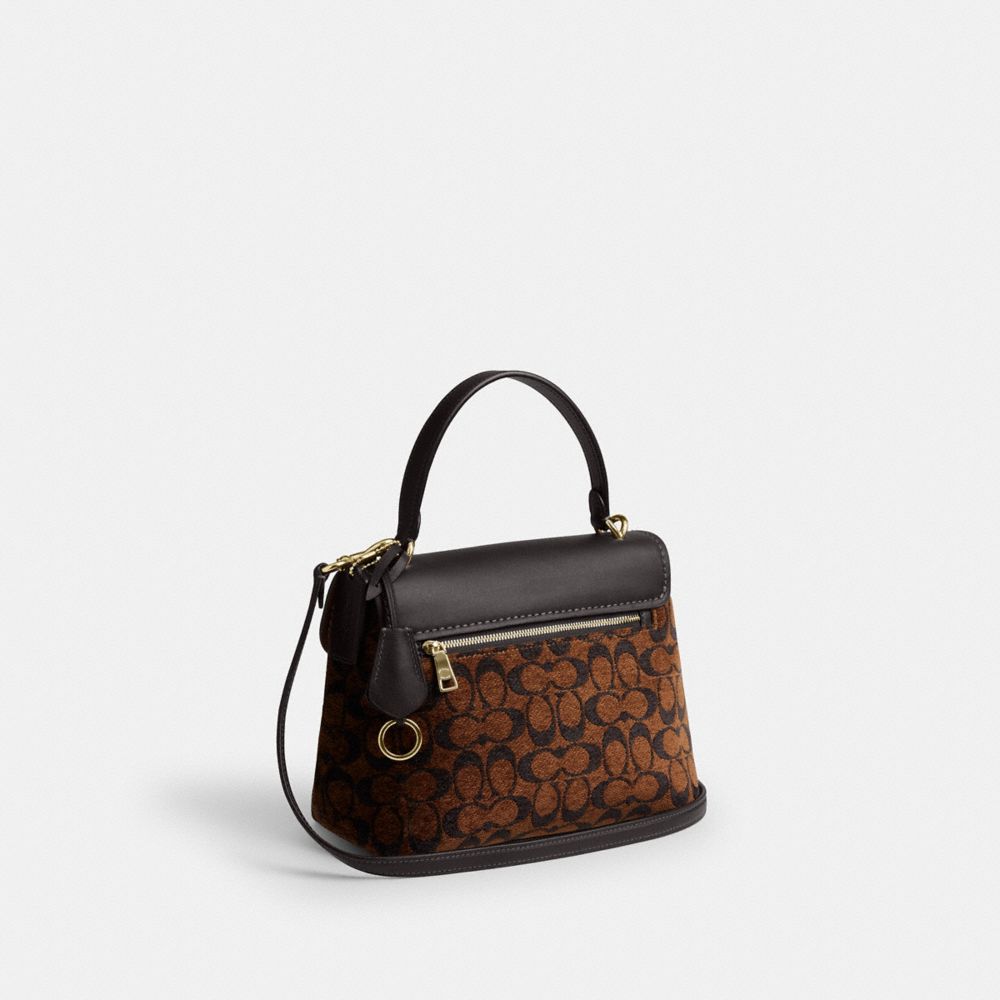 Coach Emory Top Handle Bag In Signature Chenille Gold Truffle