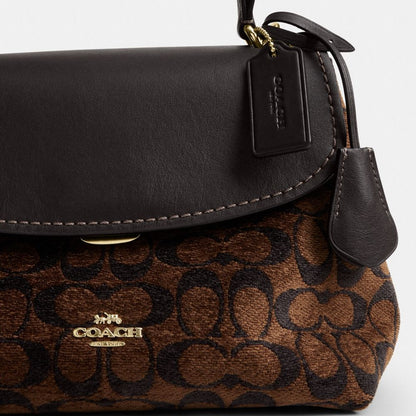 Coach Emory Top Handle Bag In Signature Chenille Gold Truffle