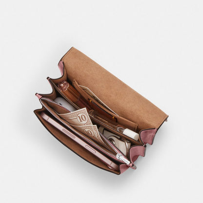 Coach Mini Klare Crossbody Bag With Heart Rivets Silver Peony