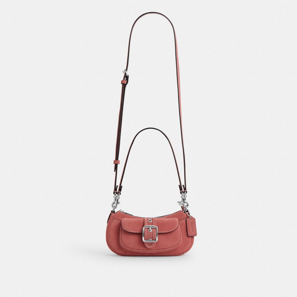 Coach Ashton Mini Shoulder Bag Silver Pink