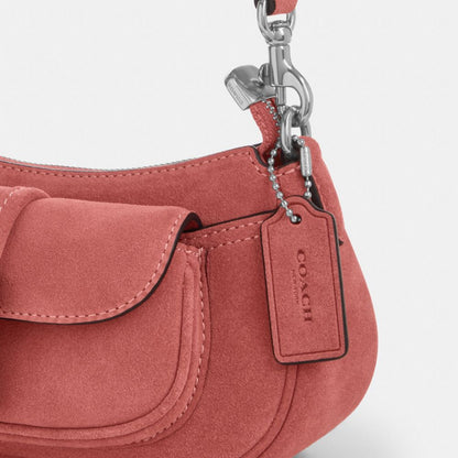 Coach Ashton Mini Shoulder Bag Silver Pink