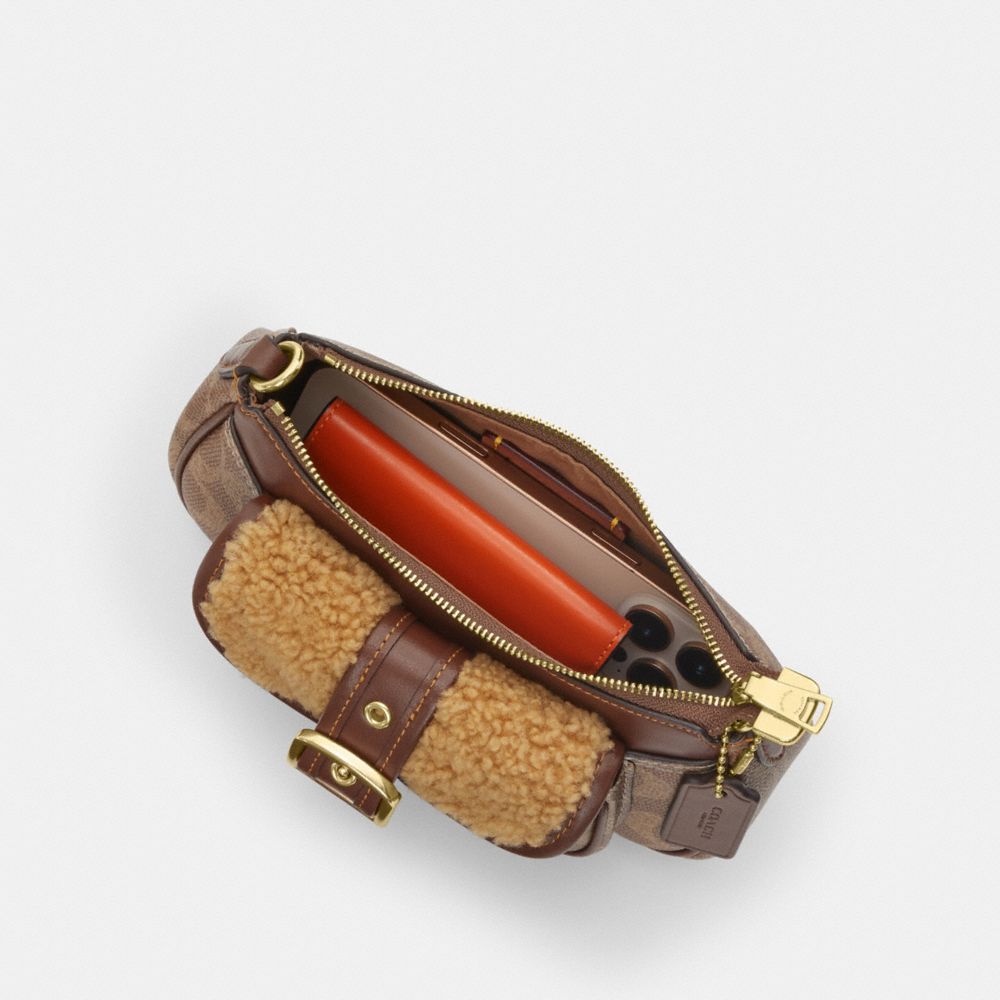 Coach Ashton Mini Shoulder Bag In Signature Canvas Im Tan Vintage Brown