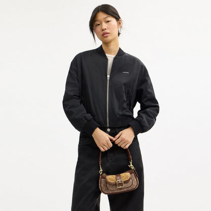 Coach Ashton Mini Shoulder Bag In Signature Canvas Gold Tan Vintage Brown