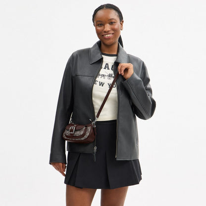 Coach Ashton Mini Shoulder Bag In Signature Jacquard Silver Oak Maple