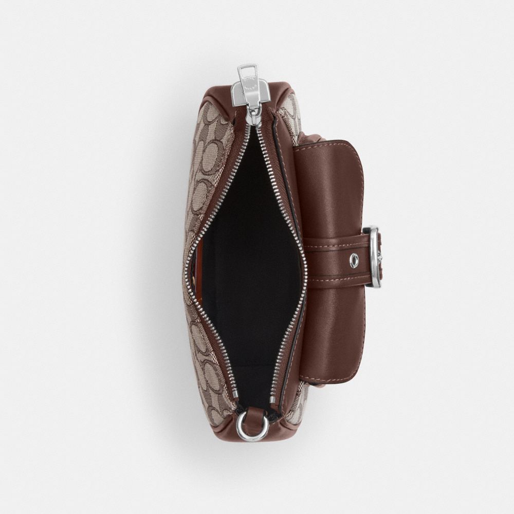 Coach Ashton Mini Shoulder Bag In Signature Jacquard Silver Oak Maple