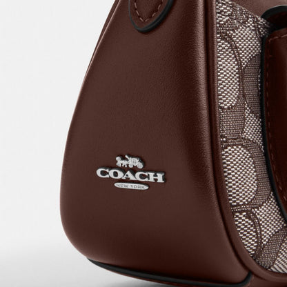 Coach Ashton Mini Shoulder Bag In Signature Jacquard Silver Oak Maple
