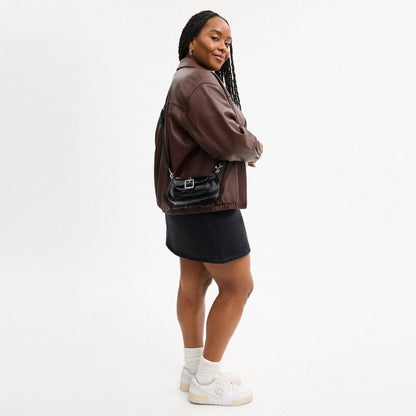 Coach Ashton Mini Shoulder Bag Silver Black