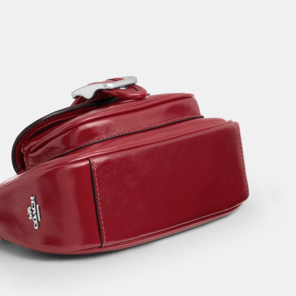 Coach Ashton Mini Shoulder Bag Silver Dark Cardinal