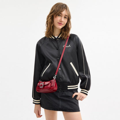 Coach Ashton Mini Shoulder Bag Silver Dark Cardinal
