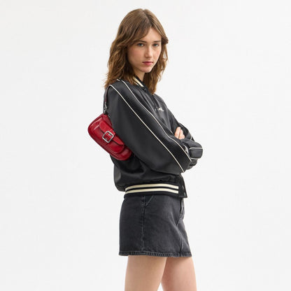 Coach Ashton Mini Shoulder Bag Silver Dark Cardinal