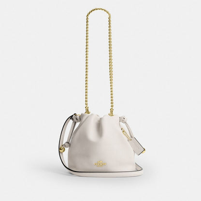 Coach Faye Mini Drawstring Bag Gold Chalk