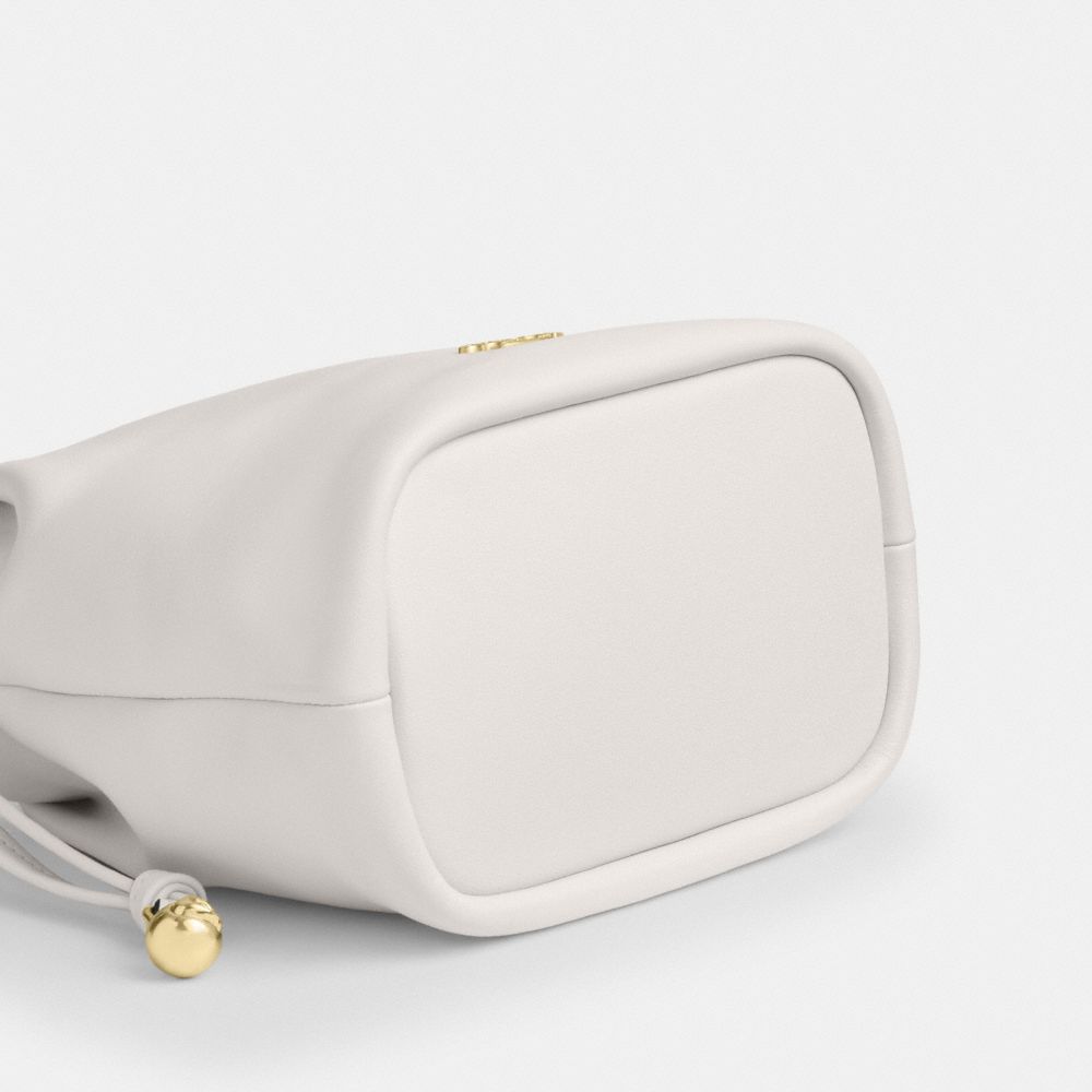 Coach Faye Mini Drawstring Bag With Ruching Gold Chalk