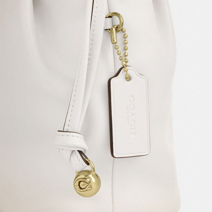 Coach Faye Mini Drawstring Bag With Ruching Gold Chalk
