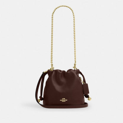 Coach Faye Mini Drawstring Bag Gold Maple