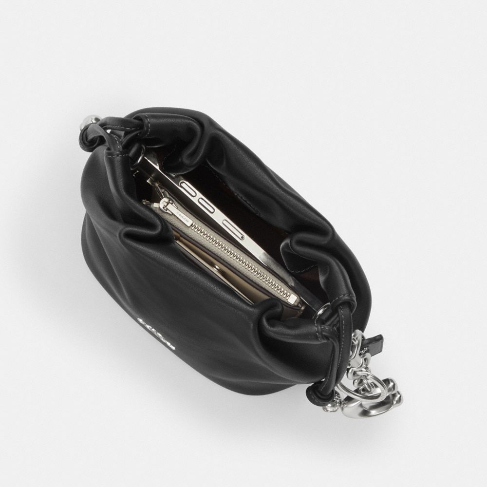 Coach Faye Mini Drawstring Bag With Ruching Silver
