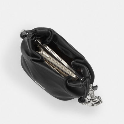 Coach Faye Mini Drawstring Bag With Ruching Silver