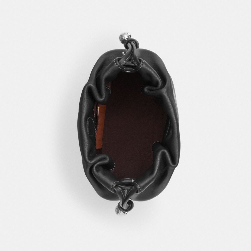 Coach Faye Mini Drawstring Bag With Ruching Silver