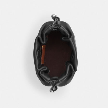 Coach Faye Mini Drawstring Bag With Ruching Silver