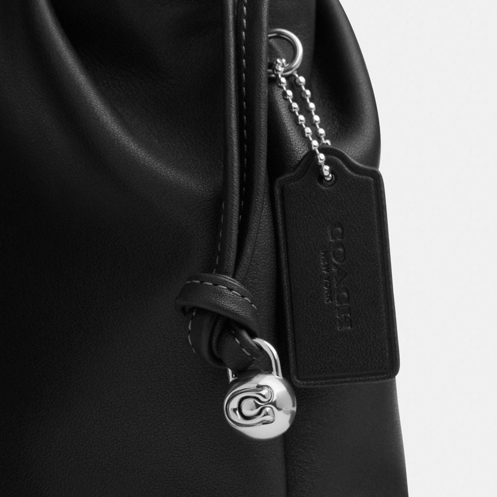 Coach Faye Mini Drawstring Bag With Ruching Silver