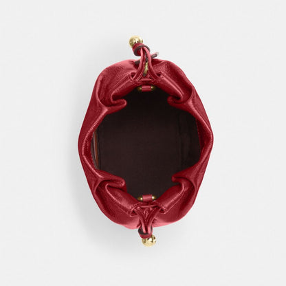 Coach Faye Mini Drawstring Bag Gold Dark Cardinal