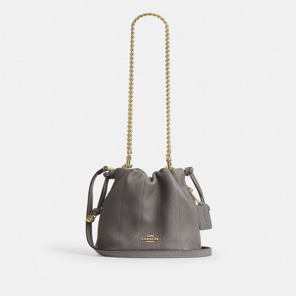 Coach Faye Mini Drawstring Bag With Quilting Gold Slate