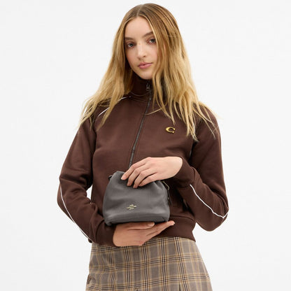 Coach Faye Mini Drawstring Bag With Quilting Gold Slate