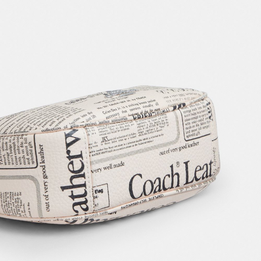 Coach Carmen Mini Crossbody Bag With Newspaper Print Silver Chalk Multi
