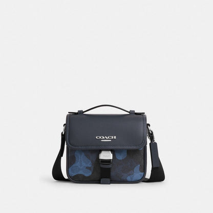 Coach Racer Crossbody Bag In Signature Camo Print Silver Blue Multi