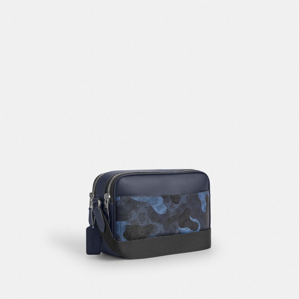Coach Graham Crossbody Bag In Signature Camo Print Silver Blue Multi