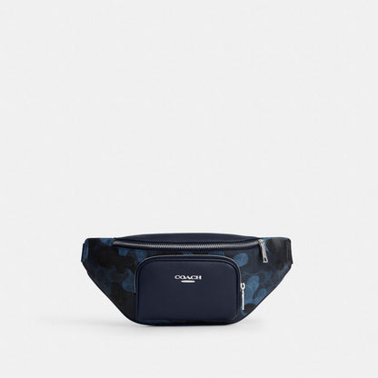 Coach Racer Small Belt Bag In Signature Camo Print Silver Blue Multi