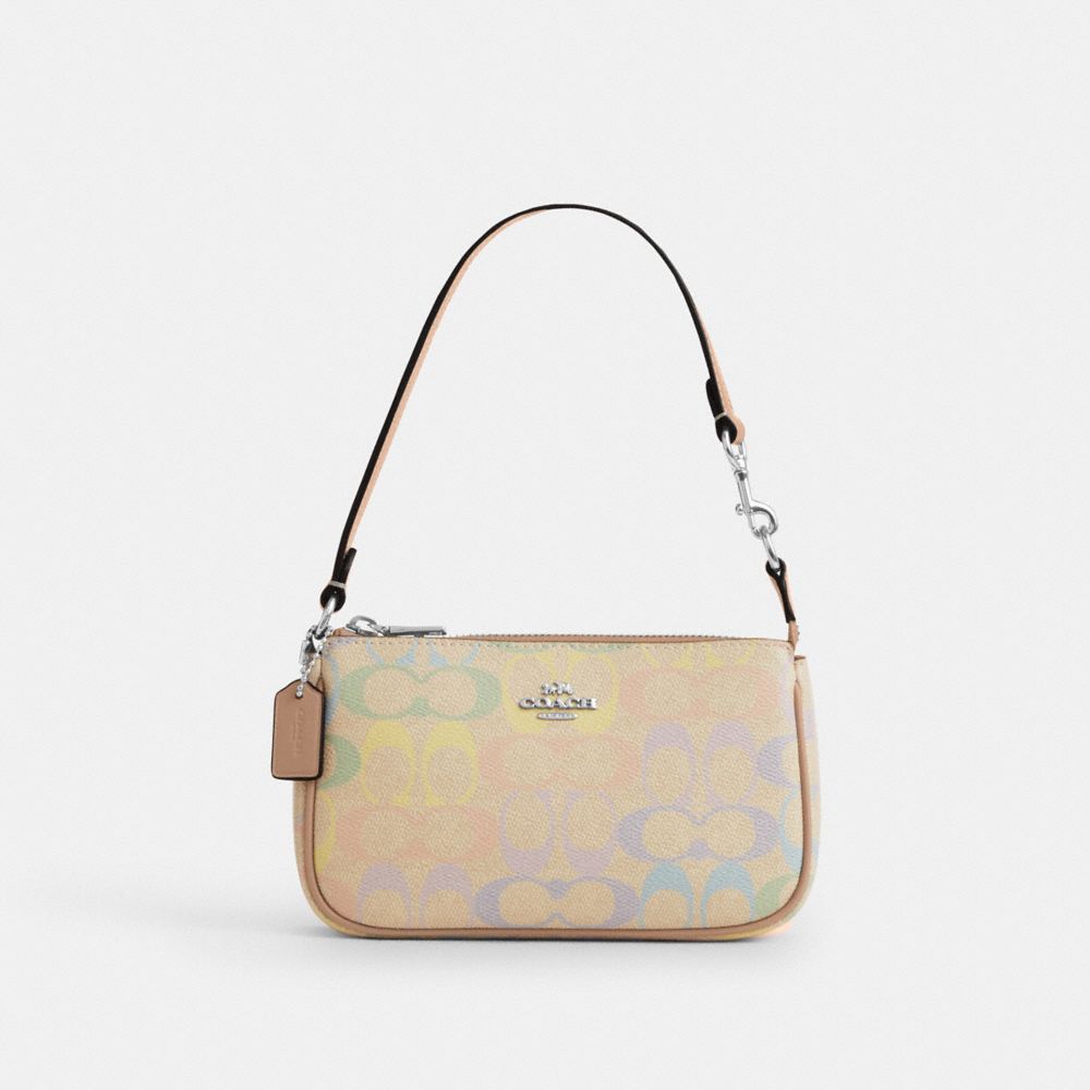 Coach Nolita 19 In Rainbow Signature Canvas Silver Sand Multi