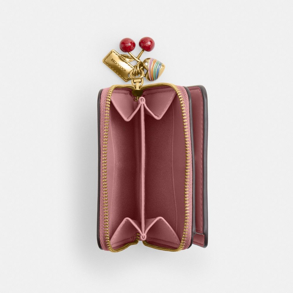 Coach Essential Billfold Wallet With Charms Brass Peony