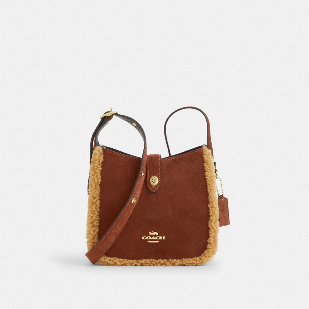 Coach Hadley Mini Crossbody Bag Gold Vintage Brown Multi